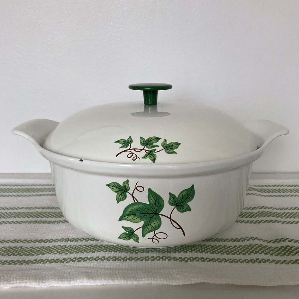 Vintage Green Ivy PRIZER-WARE 2 QT Cast Iron Casserole Dish w/ Cover Lid - Picture 10 of 14